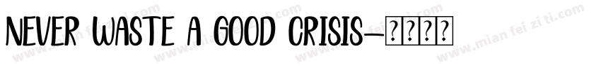 Never waste a good crisis字体转换